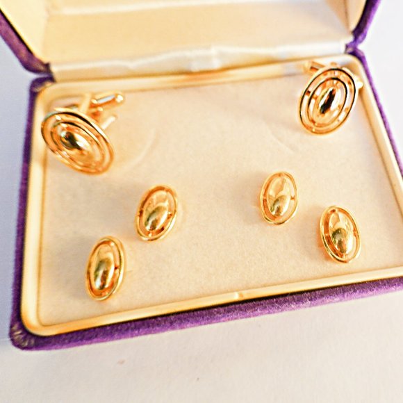 Vintage Lord West Men’s Tuxedo Cufflinks Set - New Old Stock - Picture 1 of 2